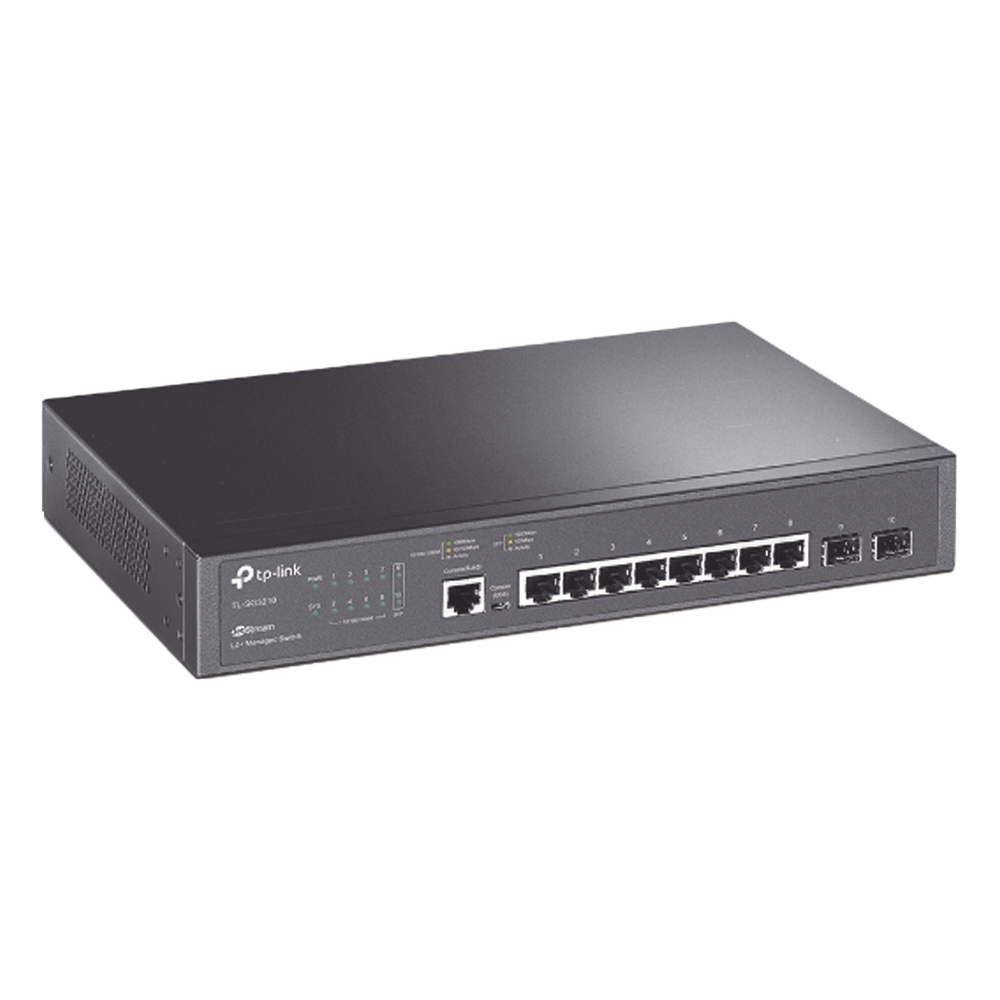 Switch JetStream SDN Administrable 8 puertos 10/100/1000 Mbps + 2 puertos SFP, administración centralizada OMADA SDN
