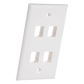 Placa de Pared de 4 Puertos, Keystone, Color Blanco