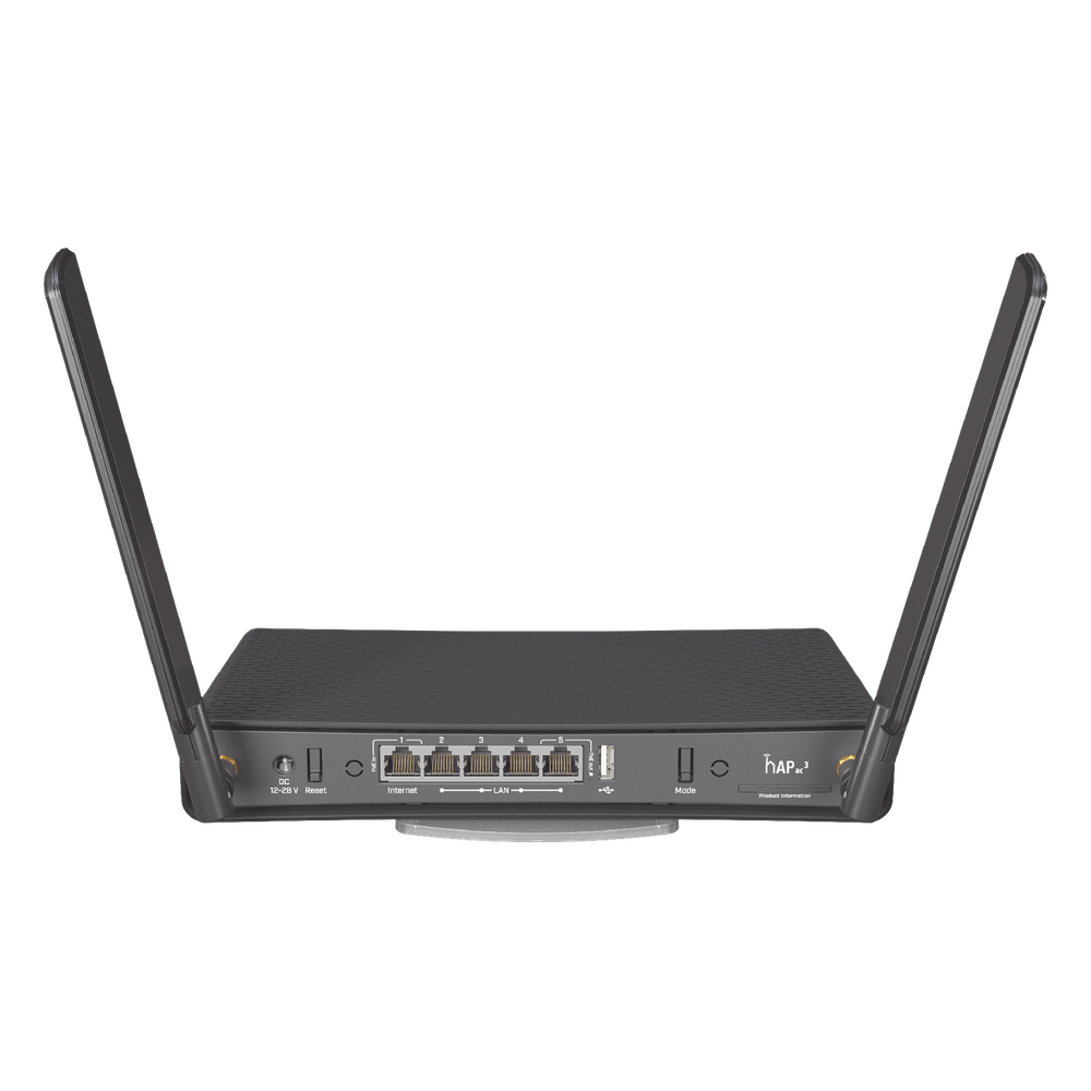 (hAP ac3)  Router inalámbrico de doble banda con 5 puertos Gigabit Ethernet y antenas externas de alta ganancia