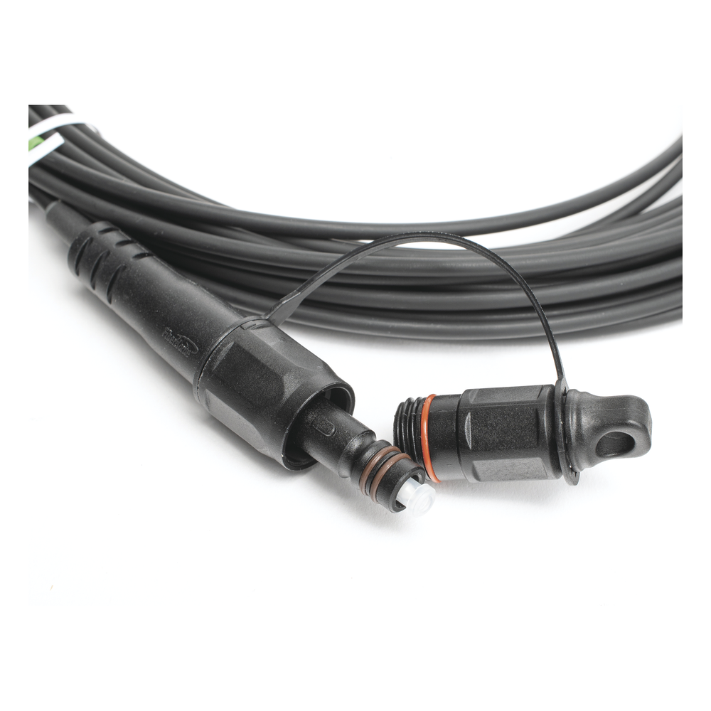 Jumper de Fibra Óptica, Conector SC/APC - Conexión a Caja FDP460, Redondo, 10 Metros (32.81 Pies), Forro 3 mm, G657A2, Negro