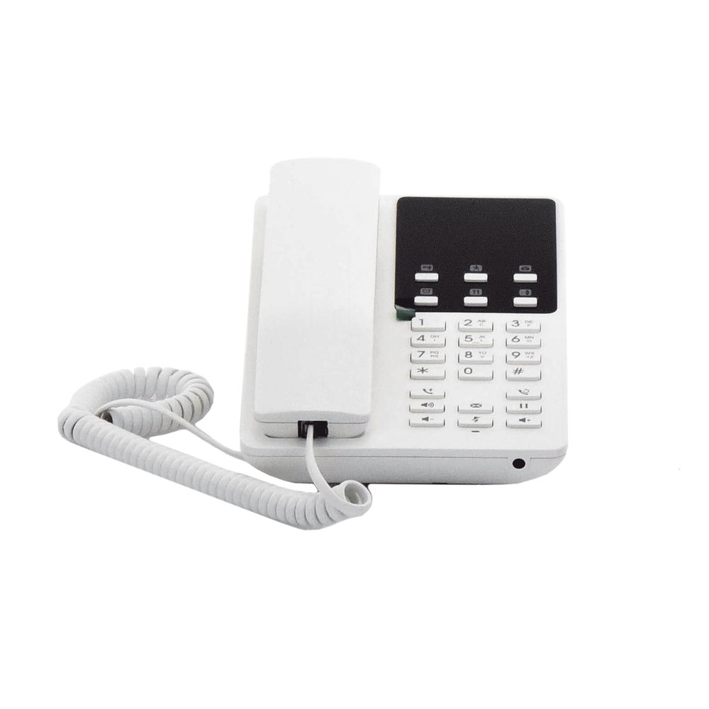 Teléfono IP Hotelero Wi-Fi, 2 líneas SIP con 2 cuentas, codec Opus, IPV4/IPV6, color blanco, con gestión en la nube GDMS