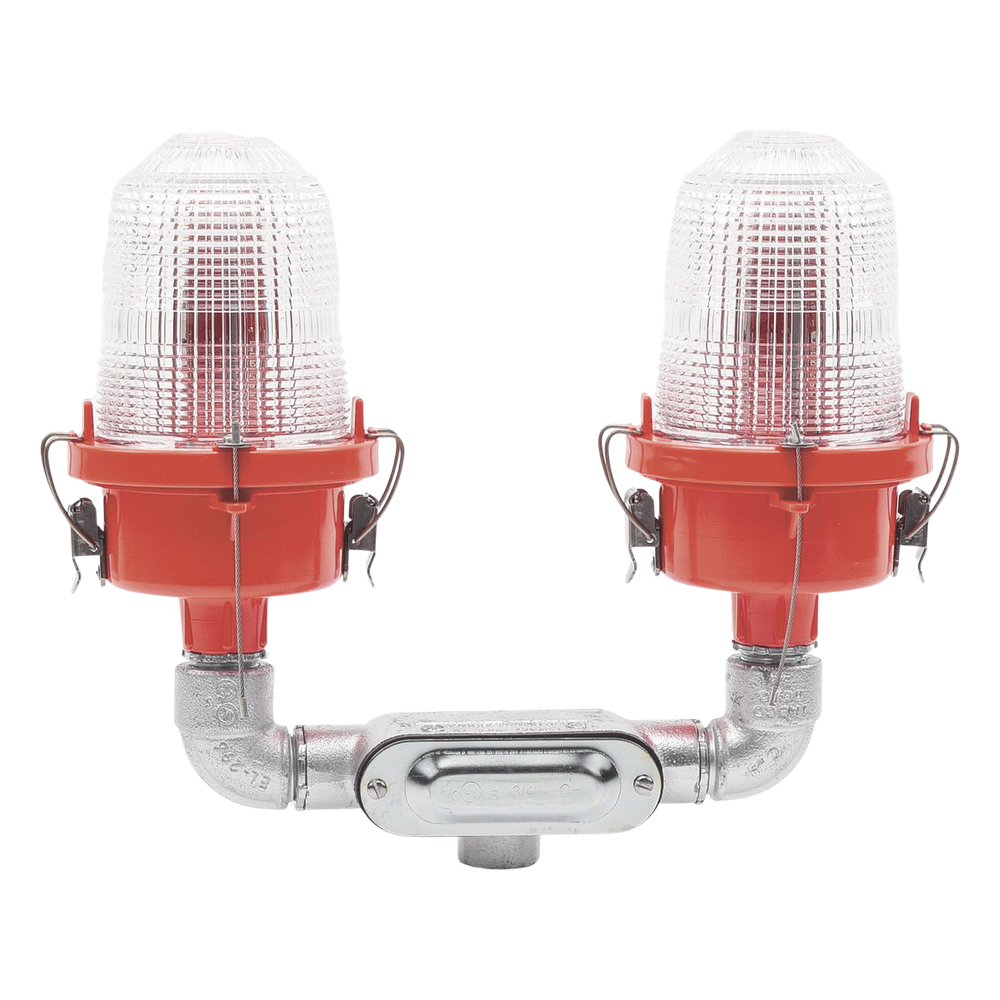 Lámpara de Obstrucción Roja Certificada/ Luz Fija Tipo L-810 Doble LED/ 120 - 240 Vca/ Luz Infraroja