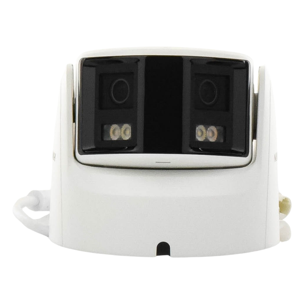 [FlexVu] [PROTECCIÓN ACTIVA] Turret IP Panorámica 4 Megapíxel / 2 Lentes 2.8 mm (180°) / Imagen a Color 24/7 (ColorVu) / PoE / WDR 130° / IP67 / ACUSENSE / Luz Estroboscópica y Alarma Audible / 30 mts Luz Blanca / Mic