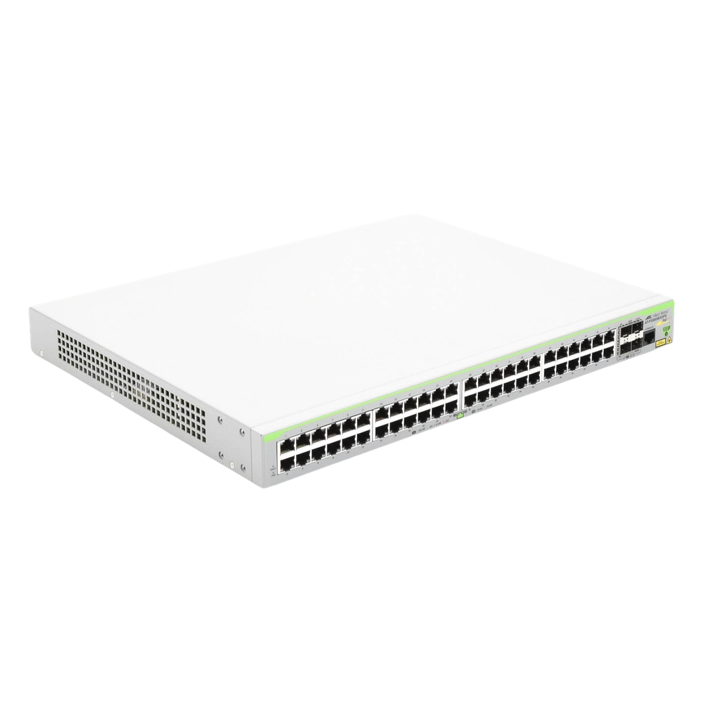 Switch PoE+ Administrable CentreCOM FS980M, Capa 3 de 48 Puertos 10/100Mbps + 4 SFP Gigabit, 375W
