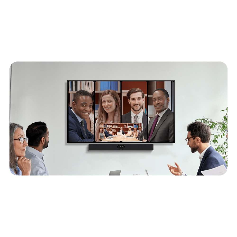 Barra de Videoconferencia todo en uno SmartVision 40 de Yealink para Salas de Conferencia Pequeñas y Medianas con IA y Seguimiento de Voz