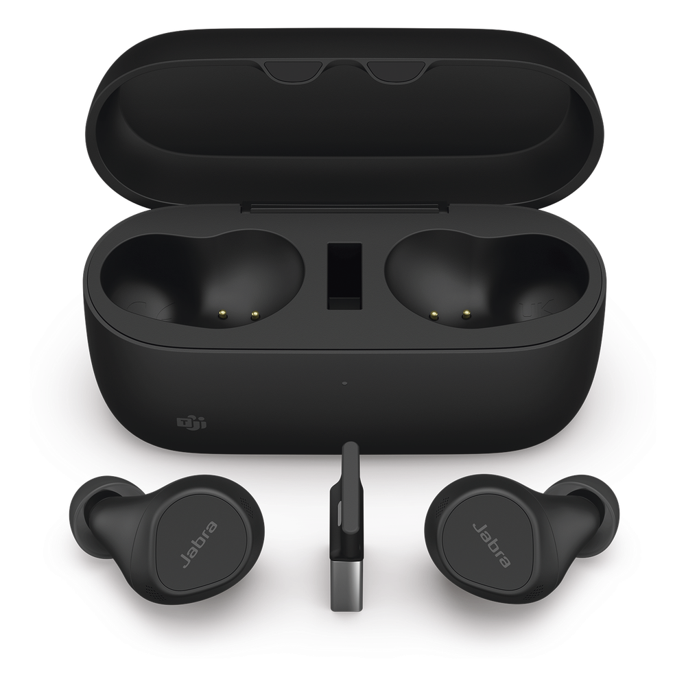 Jabra Evolve2 Buds, Auriculares versión MS con cancelación de ruido activa, Bluetooth conexion hasta 2 dispositivos (20797-999-999)