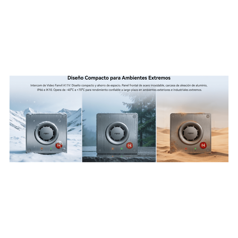 Video Intercom IP para Exterior / Cámara 4 Megapixel (1080p) / HDR e Iluminación IR / Altavoz 5W y Doble Micrófono con Reducción de Ruido / Panel Acero Inoxidable y Cuerpo Aluminio / IP66 e IK10 / PoE+ / 2 Líneas SIP