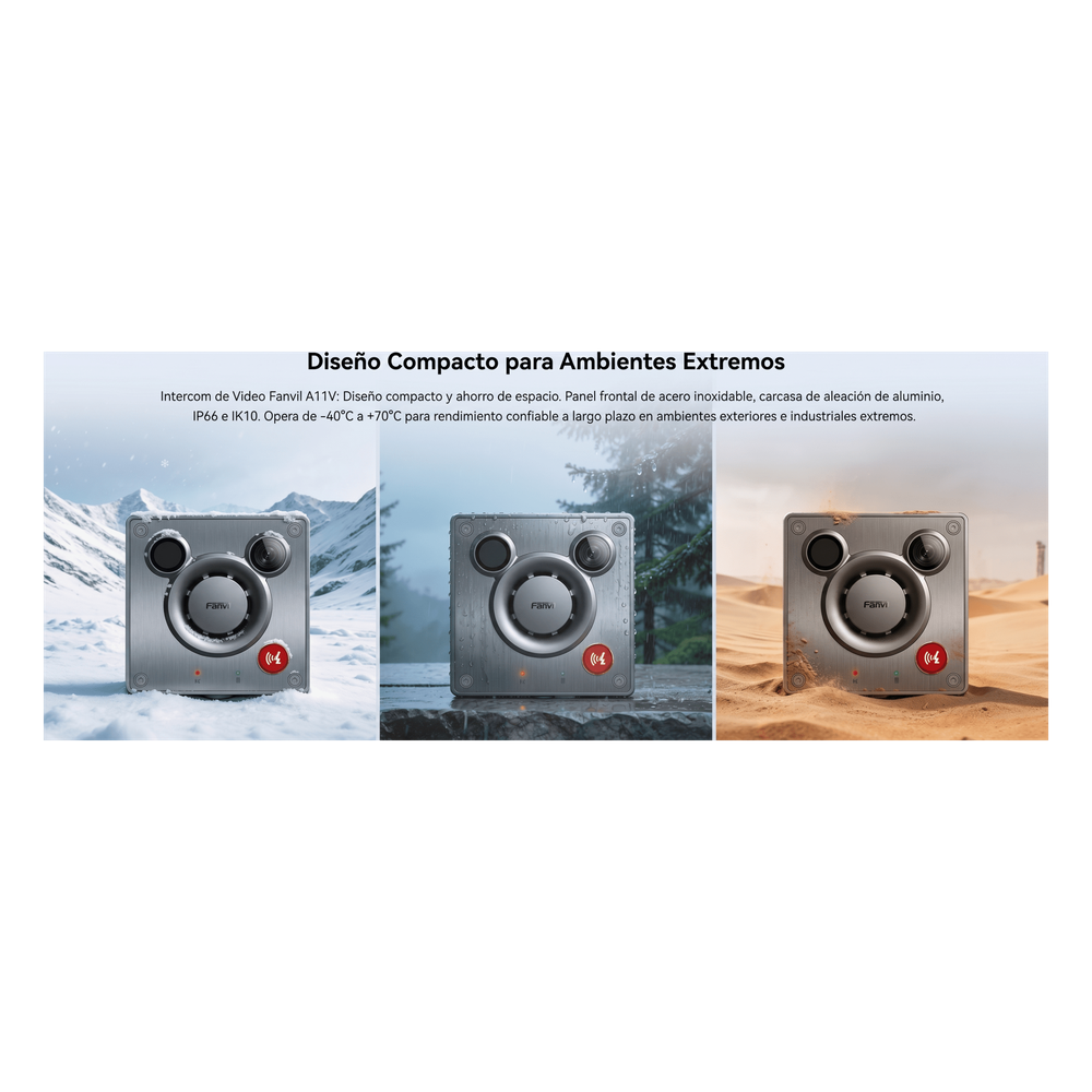 Video Intercom IP para Exterior / Cámara 4 Megapixel (1080p) / HDR e Iluminación IR / Altavoz 5W y Doble Micrófono con Reducción de Ruido / Panel Acero Inoxidable y Cuerpo Aluminio / IP66 e IK10 / PoE+ / 2 Líneas SIP