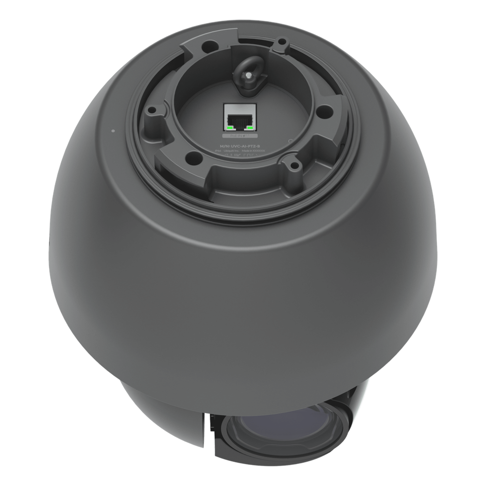 Cámara UniFi Protect PTZ AI Industrial Color Negro, 4K (8MPX), Zoom Óptico 22x, Visión Nocturna IR 100 m, Reconocimiento Facial y Placas, Protección IP66, Movimiento 360°, PoE++
