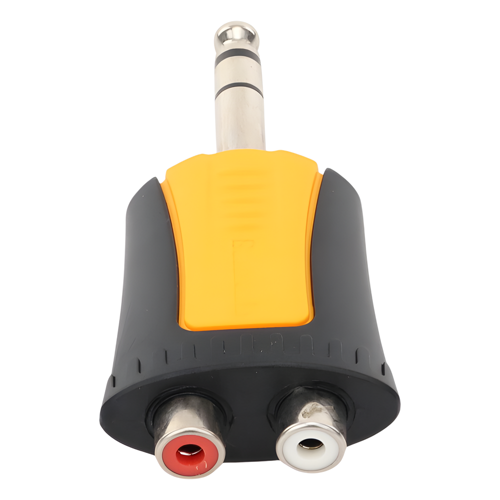 Conector Estéreo |  1/4in - 2 x RCA hembra | Adaptador de Carcasa de Plastico |