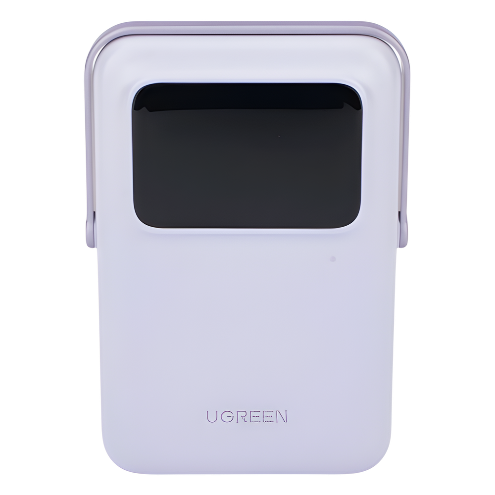 Power Bank Serie UNO Inalambrico | 10000mAh | 7.5W/20W  |  Con Emojis de Estado | Carga Rápida USB-C Bidireccional  | Pantalla TFT  Inteligente | Con Holder | Color Purple.