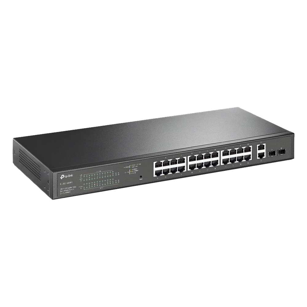 Switch PoE Administrable 24 puertos 10/100/1000 Mbps / 2 puertos SFP / 24 puertos PoE af/at / Presupuesto PoE 250W /