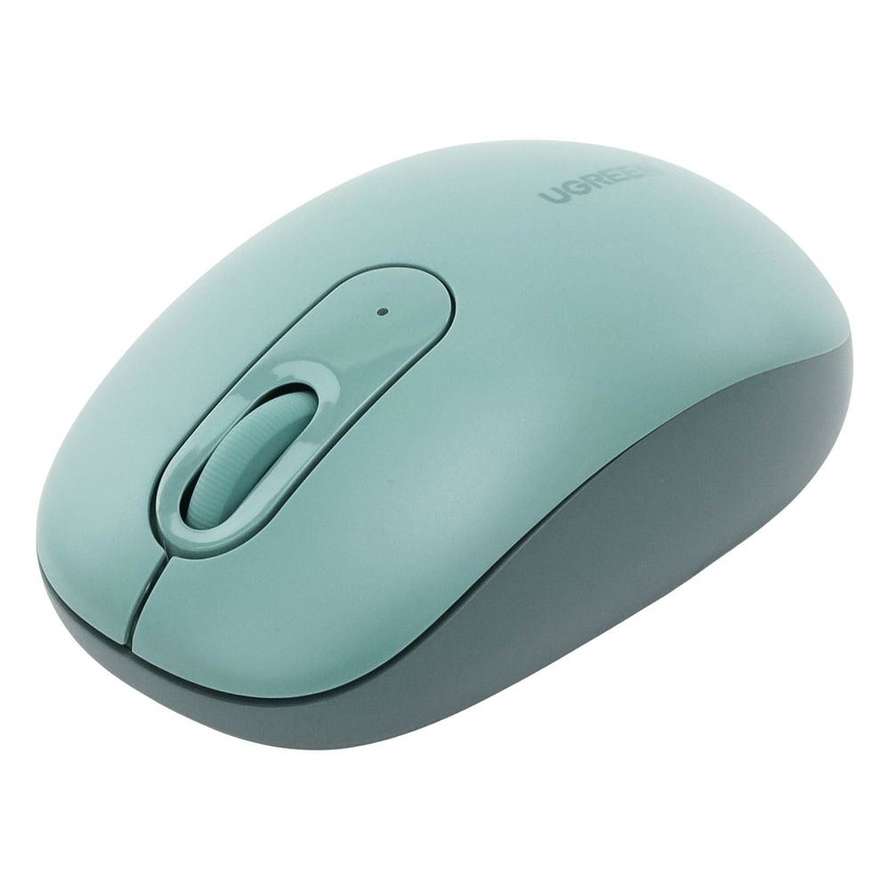 Mouse Inalámbrico 2.4G 800/1200/1600/2400 DPI | Función de 3 botones | Alcance 10m | Silencioso |  Ergonómico | Anti-caída y Anti-interferencias | Batería Alcalina AA incluida  | Color Green.