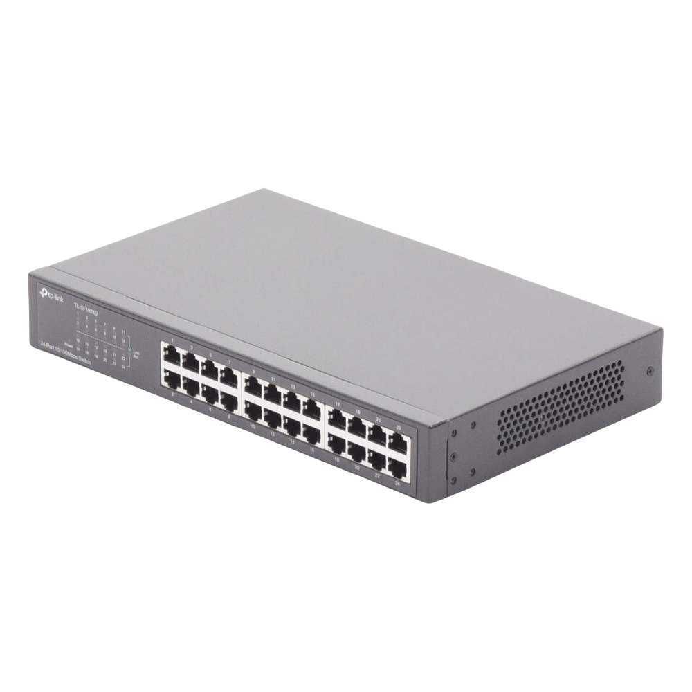 Switch no administrable de 24 puertos 10/100 Mbps para escritorio/rack