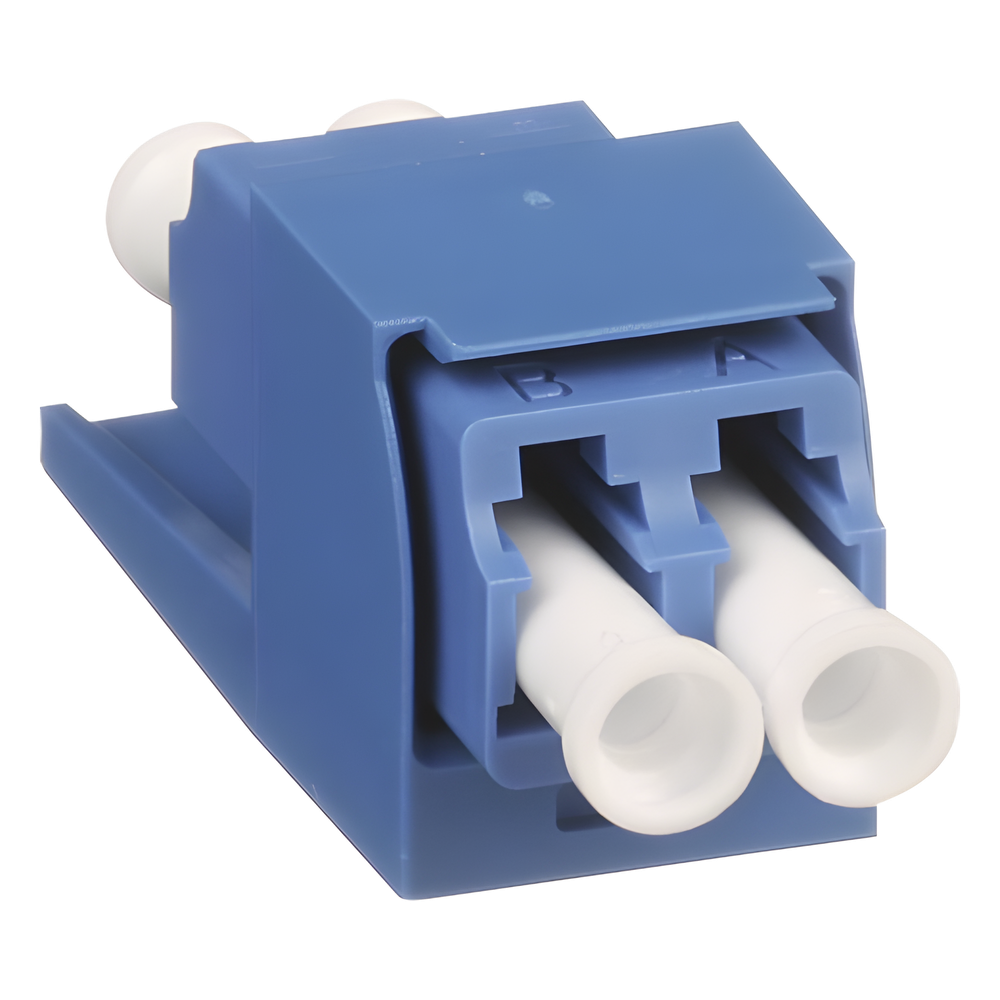 Módulo Acoplador LC Duplex, para Fibra Óptica Monomodo OS1/OS2, Tipo Mini-Com, Color Azul