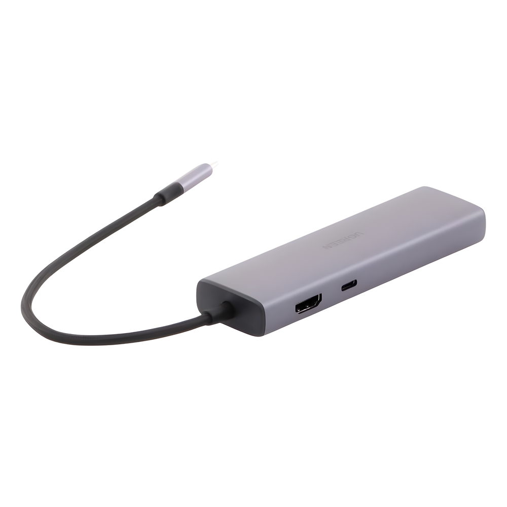 HUB USB-C (Docking Revodok) 6 en 1 | 3 Puertos USB-A 3.0 (5 Gbps) | USB-C PD 100W | HDMI 4K@30Hz | Entrada 1 RJ45 (Gigabit Ethernet) | Chip de Última Generación | Potente Disipación de Calor |  Caja de Aluminio.