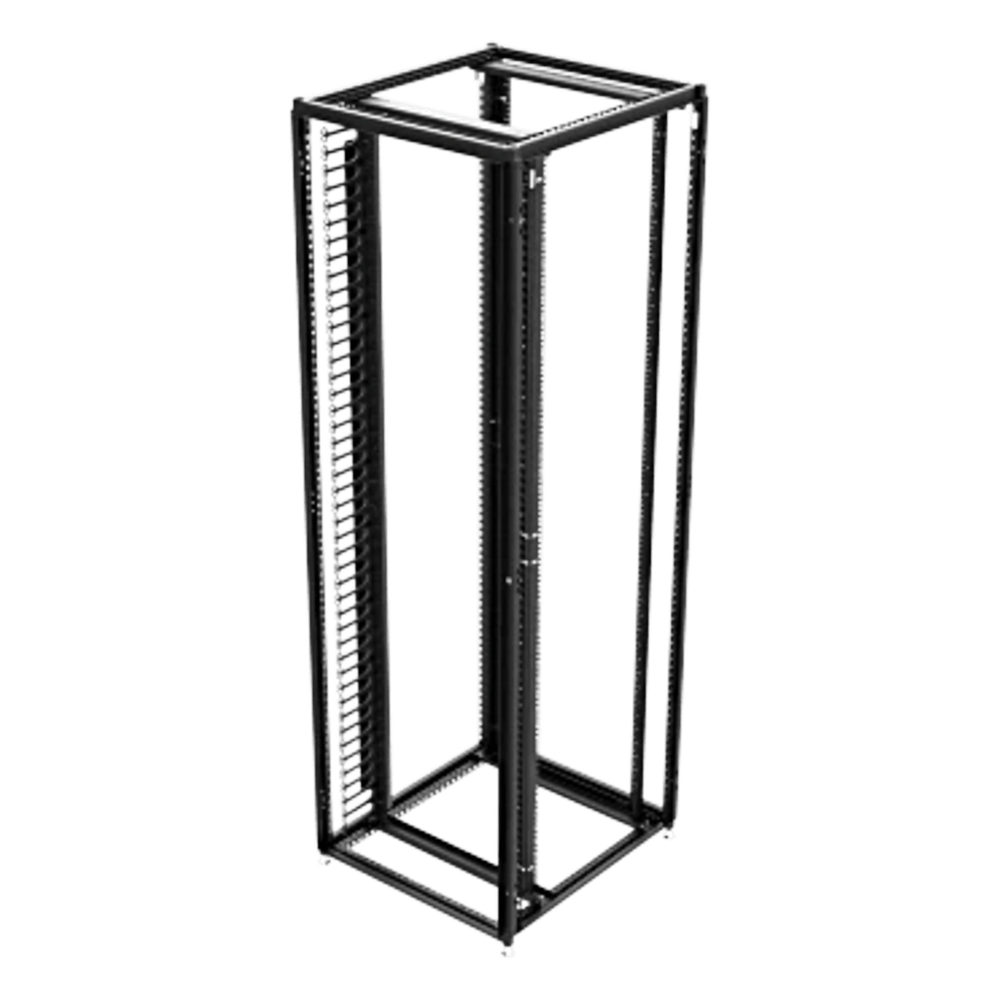 Organizador Vertical de Cables Rack 48 UR / Acero Negro / Sección 95x208 mm / Capacidad 726 Cables / Fijación Flecha 1.75 pulg