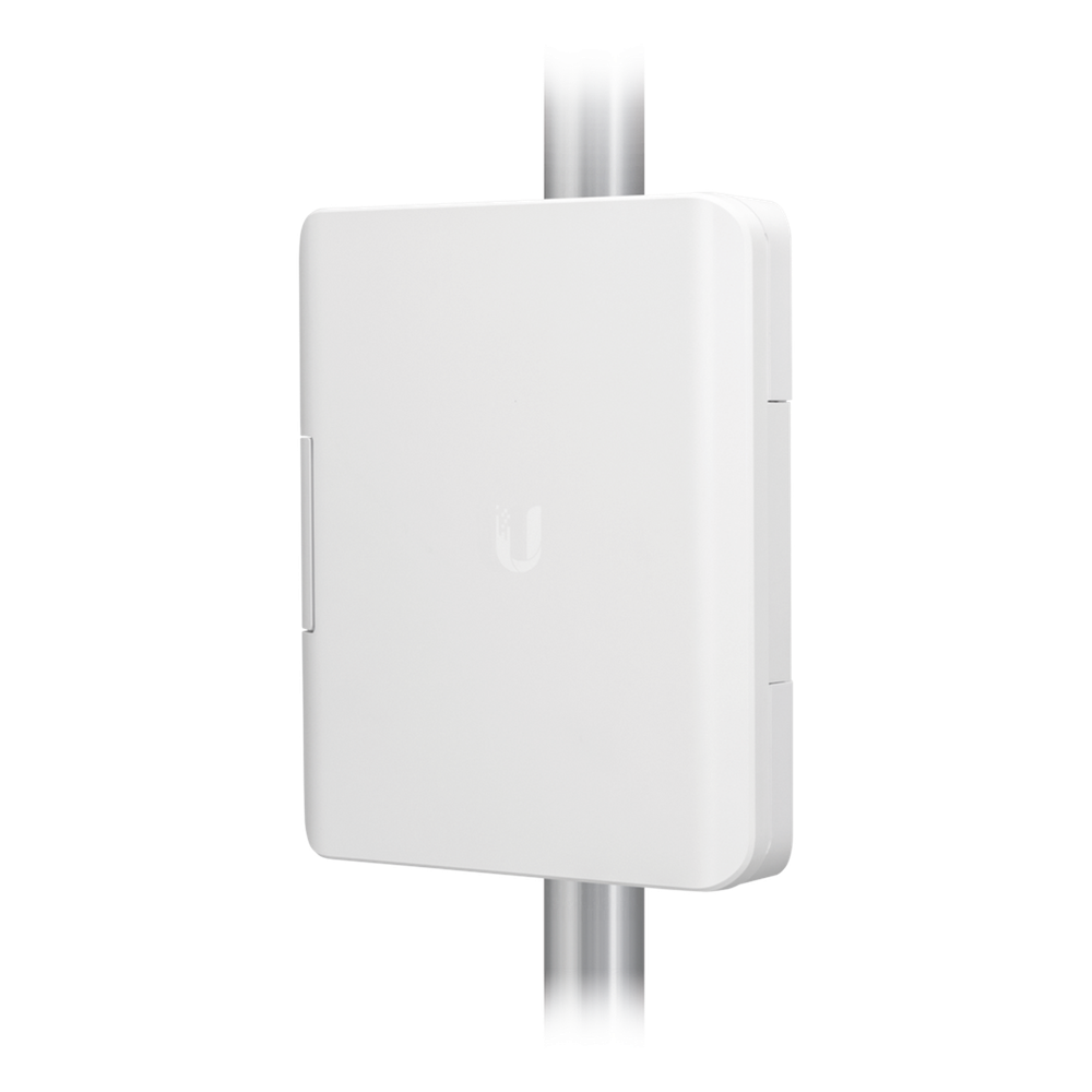 Gabinete de Exterior para Switch Ubiquiti USW-Flex con Montaje en Poste e Inyector PoE 60W