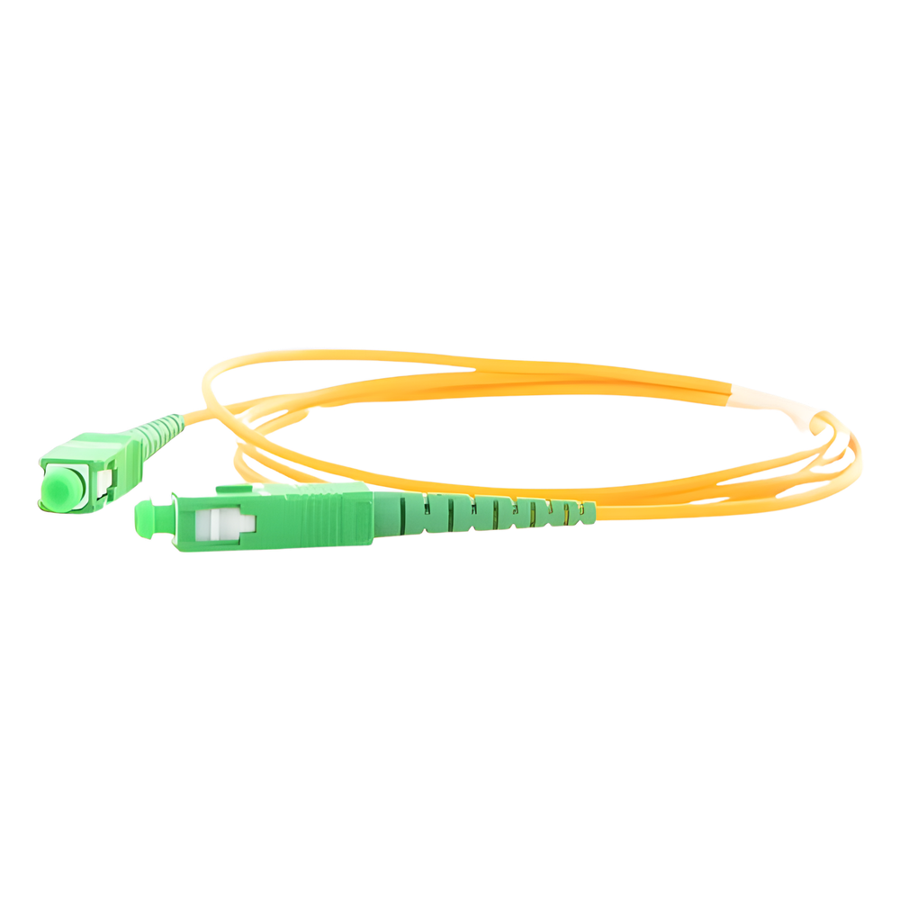 Jumper de Fibra Óptica Monomodo SC/APC-SC/APC Simplex, Color Amarillo, 1 Metro (3.28 Pies)