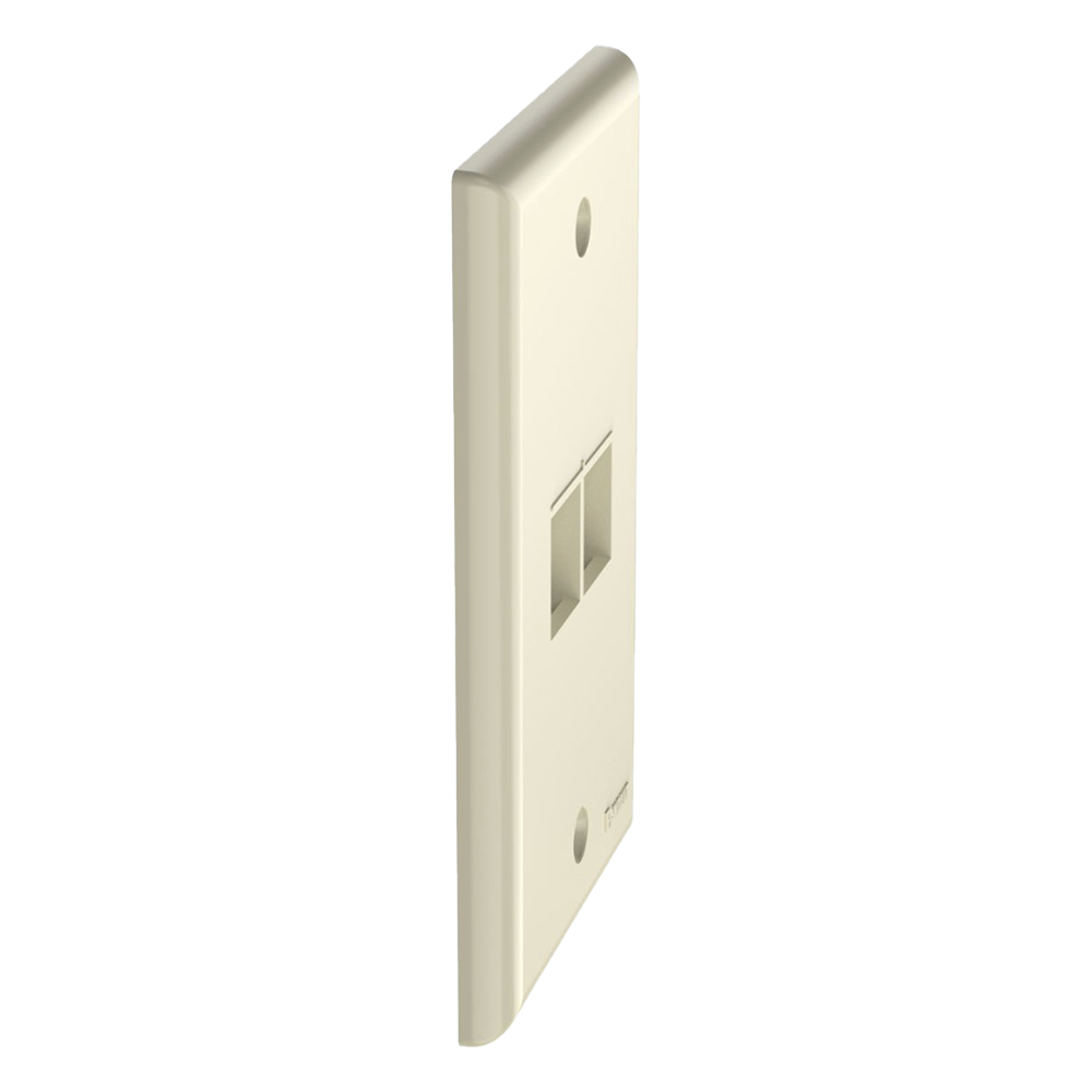 Placa de Pared Vertical, Salida Para 2 Puertos Keystone, Color Marfil