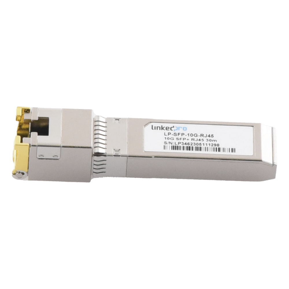 Transceptor Óptico SFP+ a RJ45 /10 Gbps / Conector RJ45 / 10GBASE-T / Distancia de hasta 30 m.