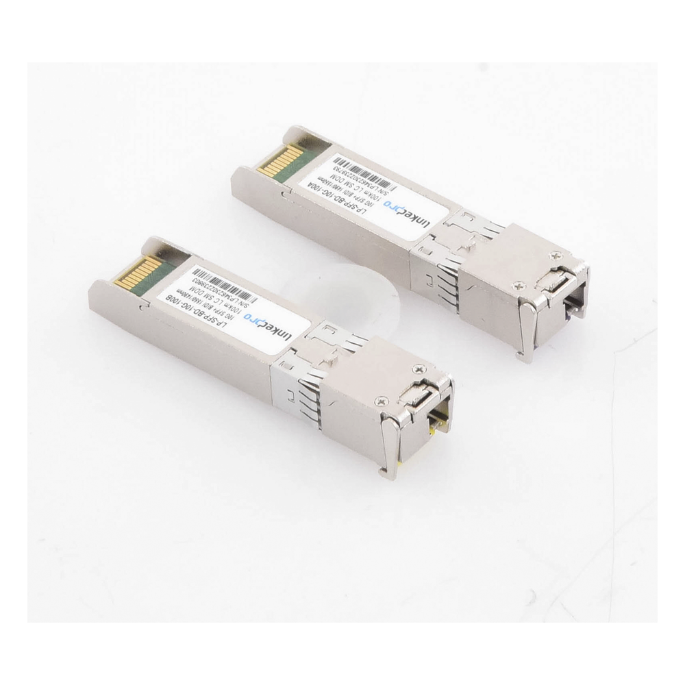 Transceptores Ópticos Bidireccionales SFP+ (Mini-Gbic) / Monomodo 1490 & 1550 nm / 10 Gbps / 10GBASE-BX / Conector LC/UPC Simplex / DDM / Hasta 100 km / 2 Piezas