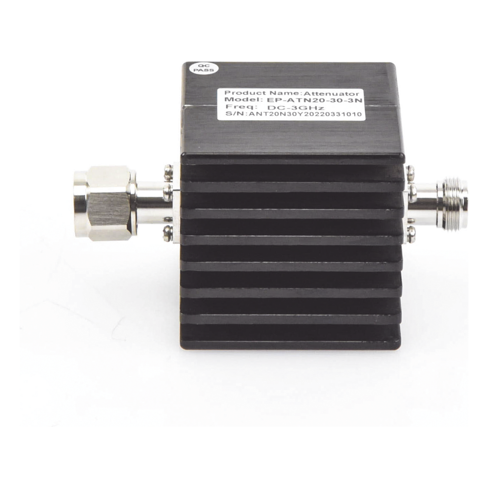Atenuador en Línea de 30 dB / 20 Watt Máx. / CD-3 GHz / Interiores / N macho - N hembra.