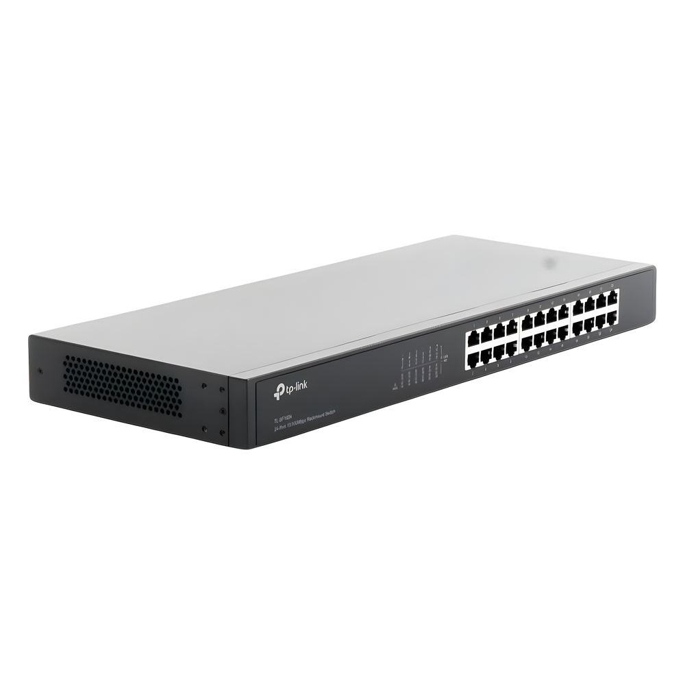 Switch no administrable de 24 puertos 10/100 Mbps para montaje en rack