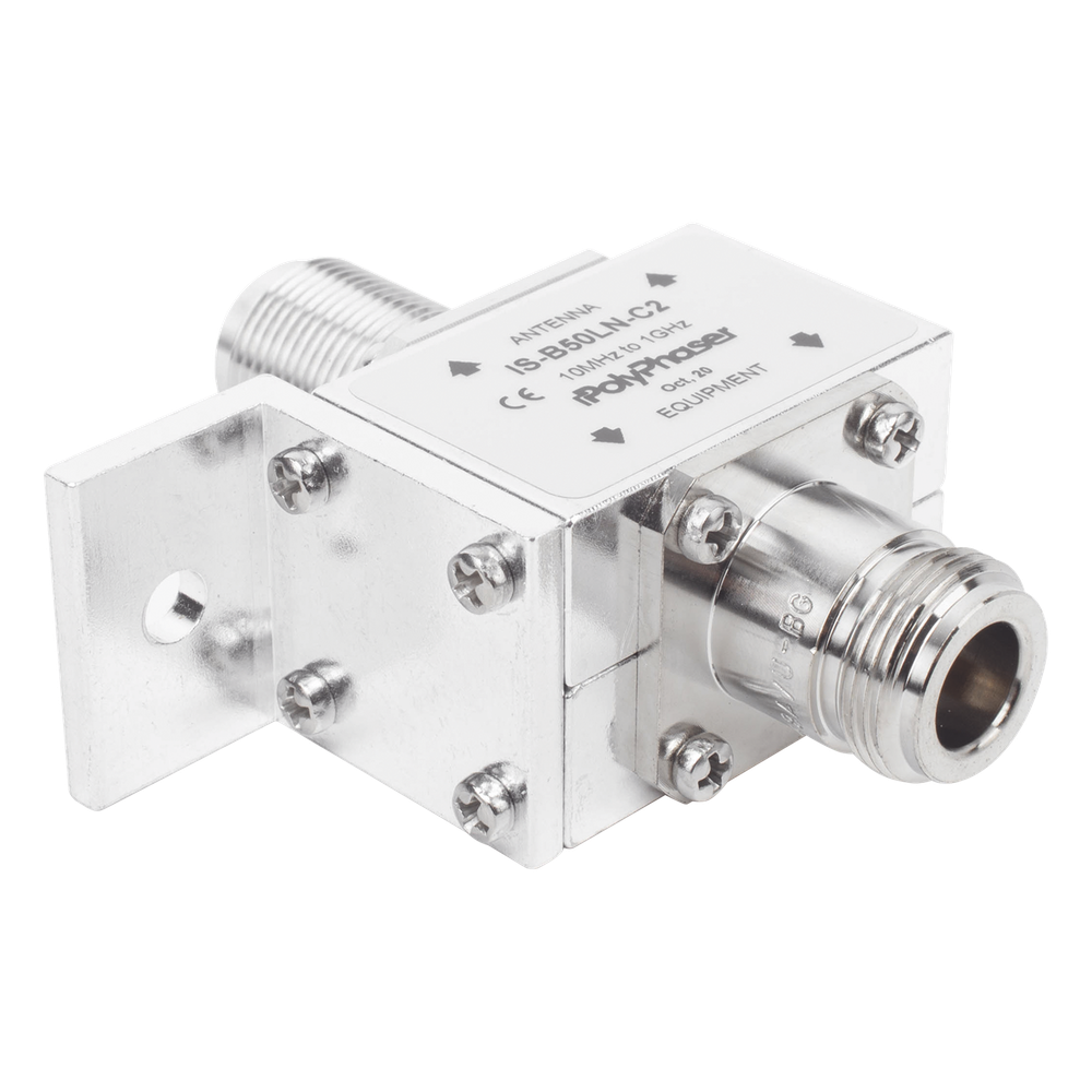 Protector Coaxial RF / 125-1000 MHz / 50 Ω / Conectores N Hembra / Bloqueo DC / 40 kA