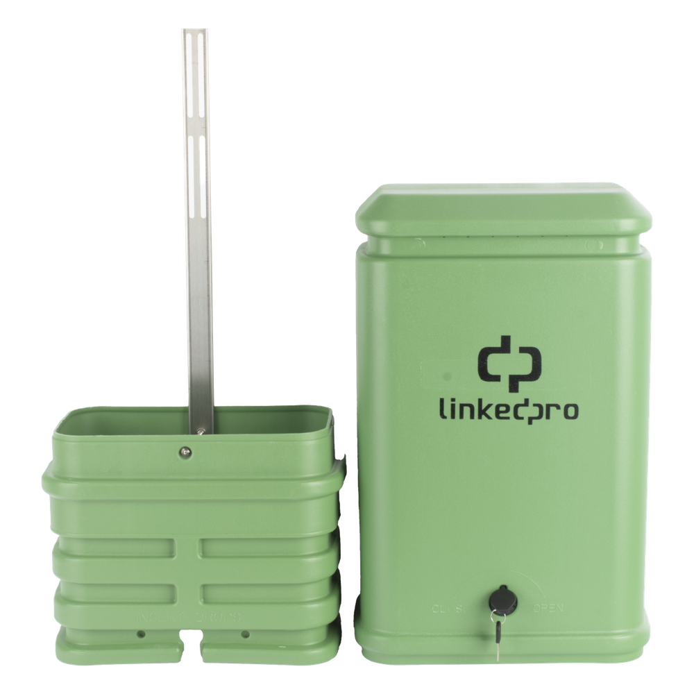 Pedestal para Cajas de Empalme de Fibra Óptica Tipo Cubo Color Verde con Bracket Estándar (No Incluye Caja de Empalme)