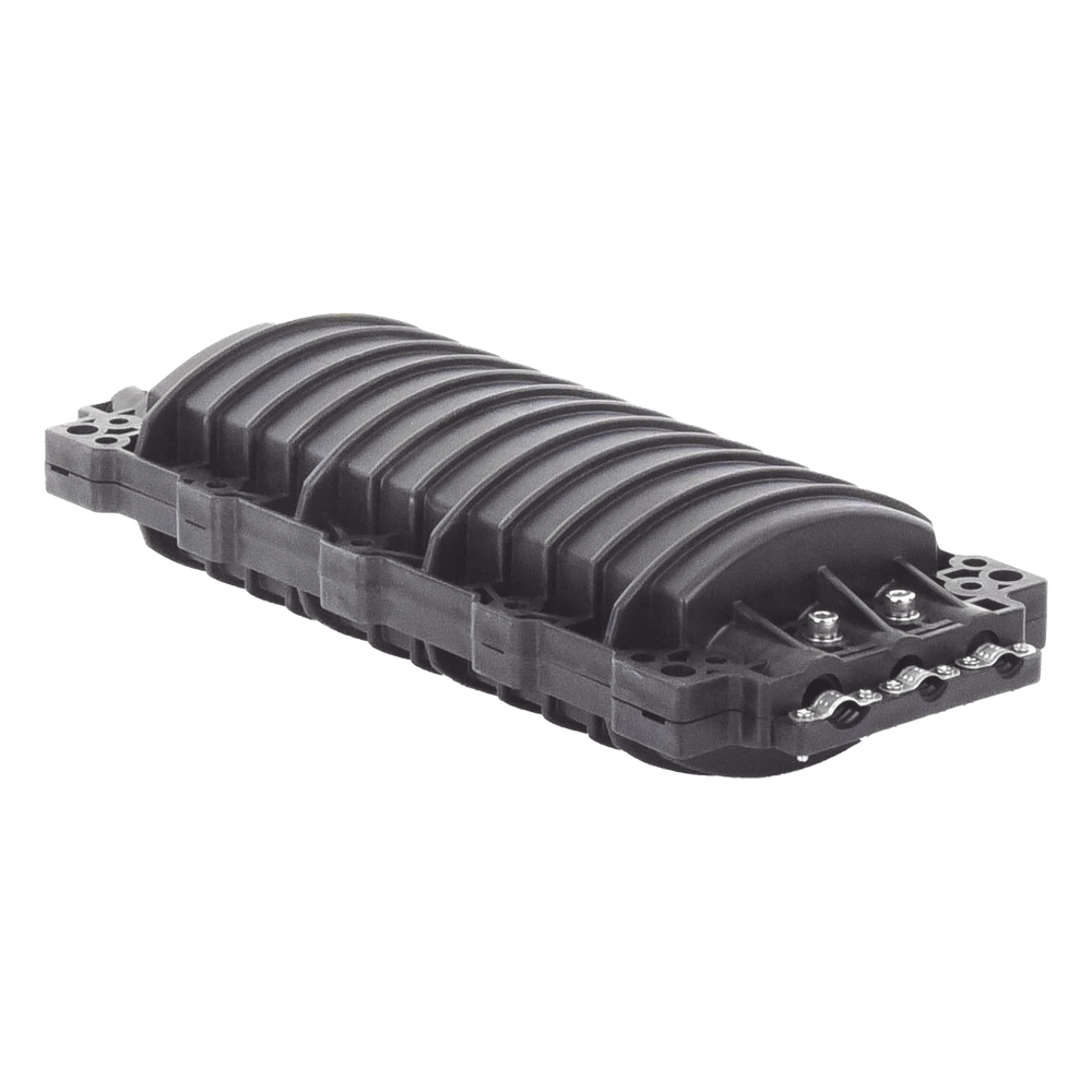 Caja de Distribución de Fibra Óptica Horizontal, Hasta 96 Empalmes, Exterior IP68, 2 Puertos de Entrada y Salida
