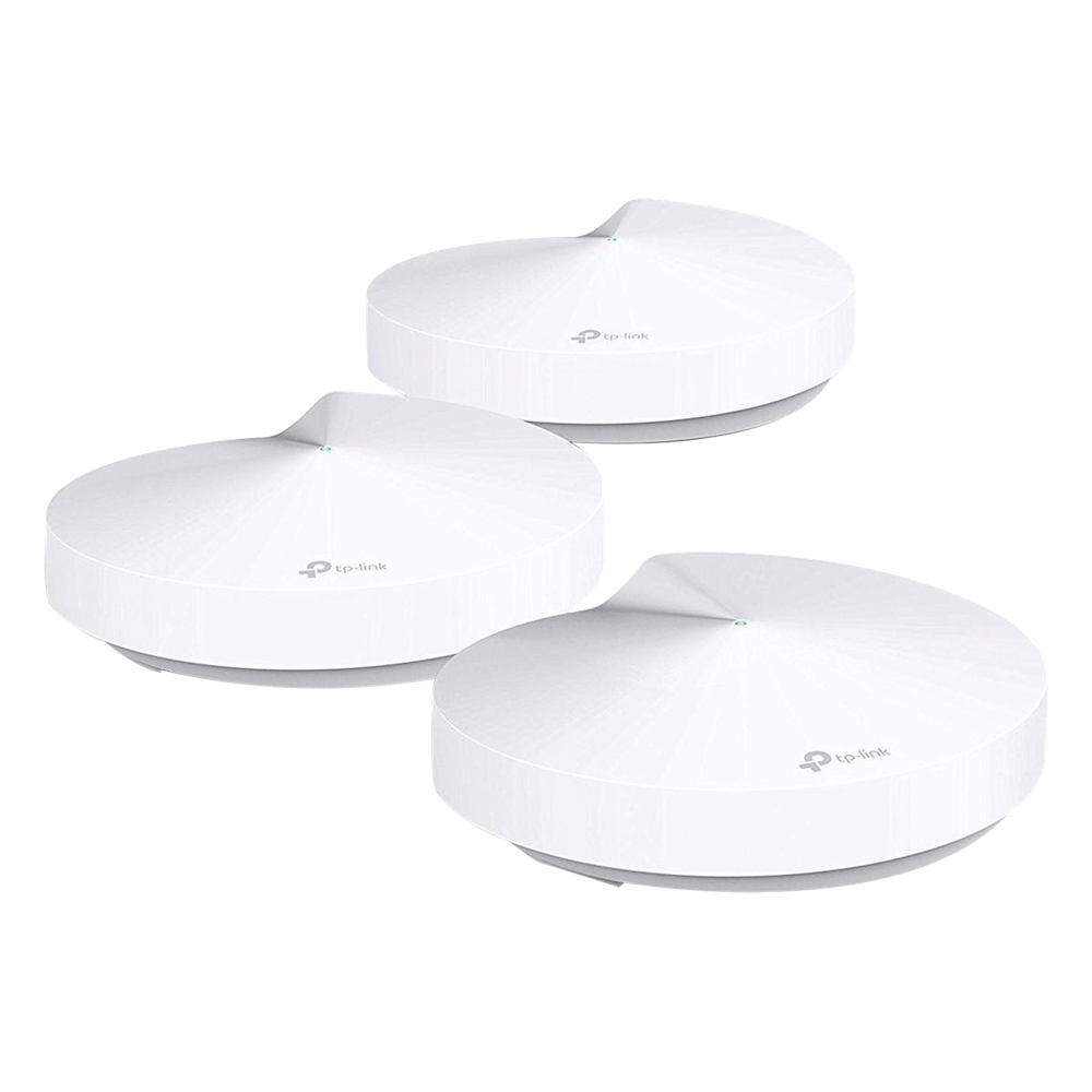 Kit 3 Routers Inalámbricos MESH Interior para Hogar / Doble Banda Wi-Fi 5 AC1300 Mbps / 2 Puerto Gigabit WAN/LAN / 4 Antenas Internas / Administración Mediante la App Deco (iOS, Android) / Protección HomeCare