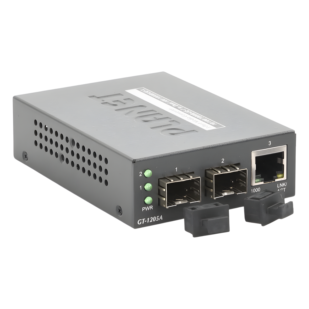 Convertidor de Medios con Doble Puerto SFP 1000BASE-FX/SX/LX y Puerto Ethernet 1000Base-T