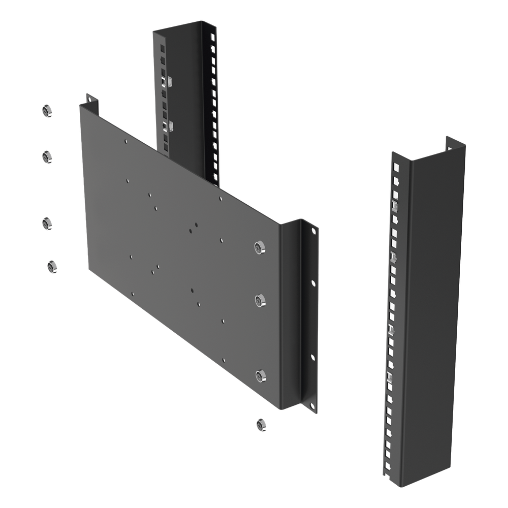 Montaje para Monitor VESA 75x75 hasta 200x200. Compatible con rack 19" 5U.