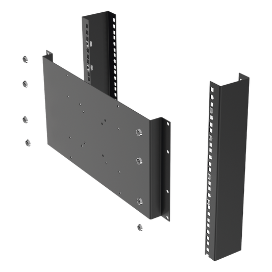 Montaje para Monitor VESA 75x75 hasta 200x200. Compatible con rack 19" 5U.
