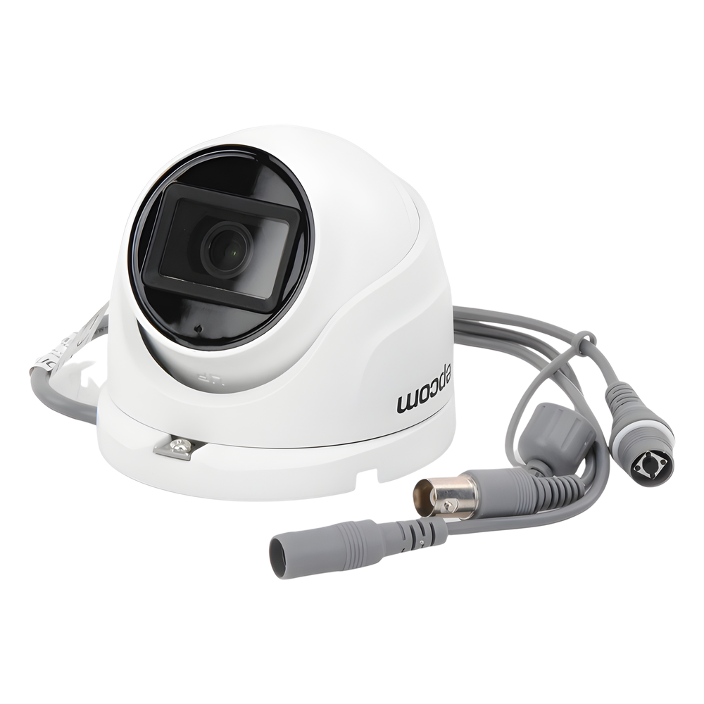 AUDIO POR COAXITRON / Turret TURBOHD 5 Megapixel / Angulo de vision 85.5° / Lente 2.8 mm / 30 mts IR EXIR / Exterior IP67 / 4 Tecnologías / dWDR