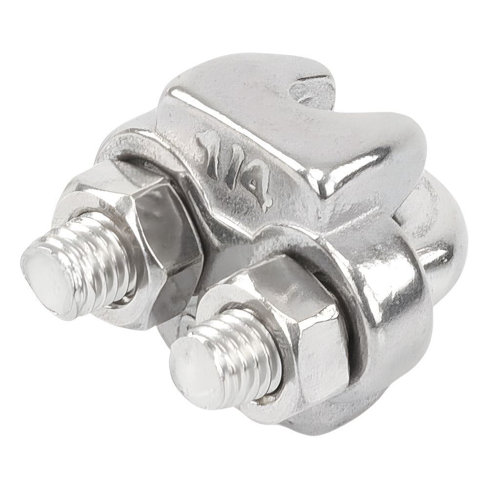 Nudo/ Perro/ Abrazadera Acero Forjado para Cable de 1/4", Acero Inoxidable.