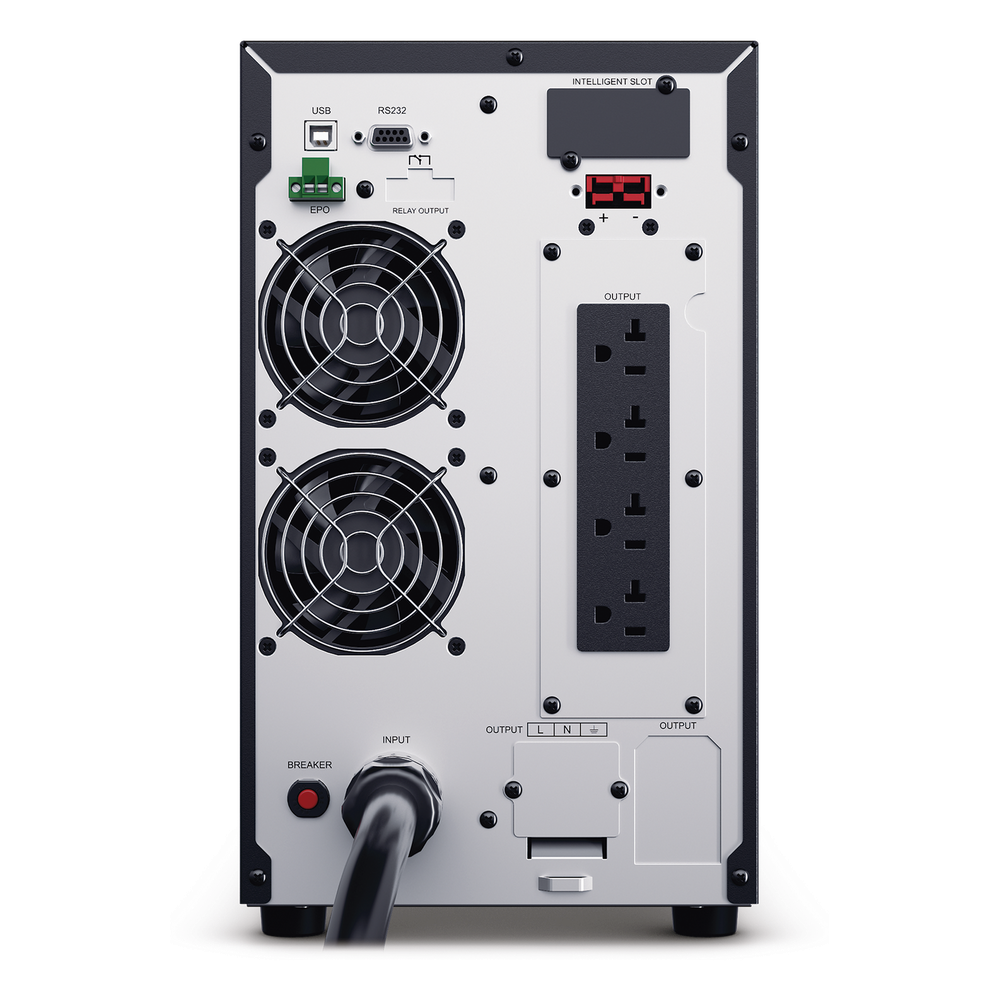 UPS de 3000 VA/2700 W, Online Doble Conversión, Entrada 120 Vca NEMA L5-30P, Onda Senoidal Pura, Tipo Torre, Con 4 Tomas NEMA 5-20R y 1 Block Hardwired