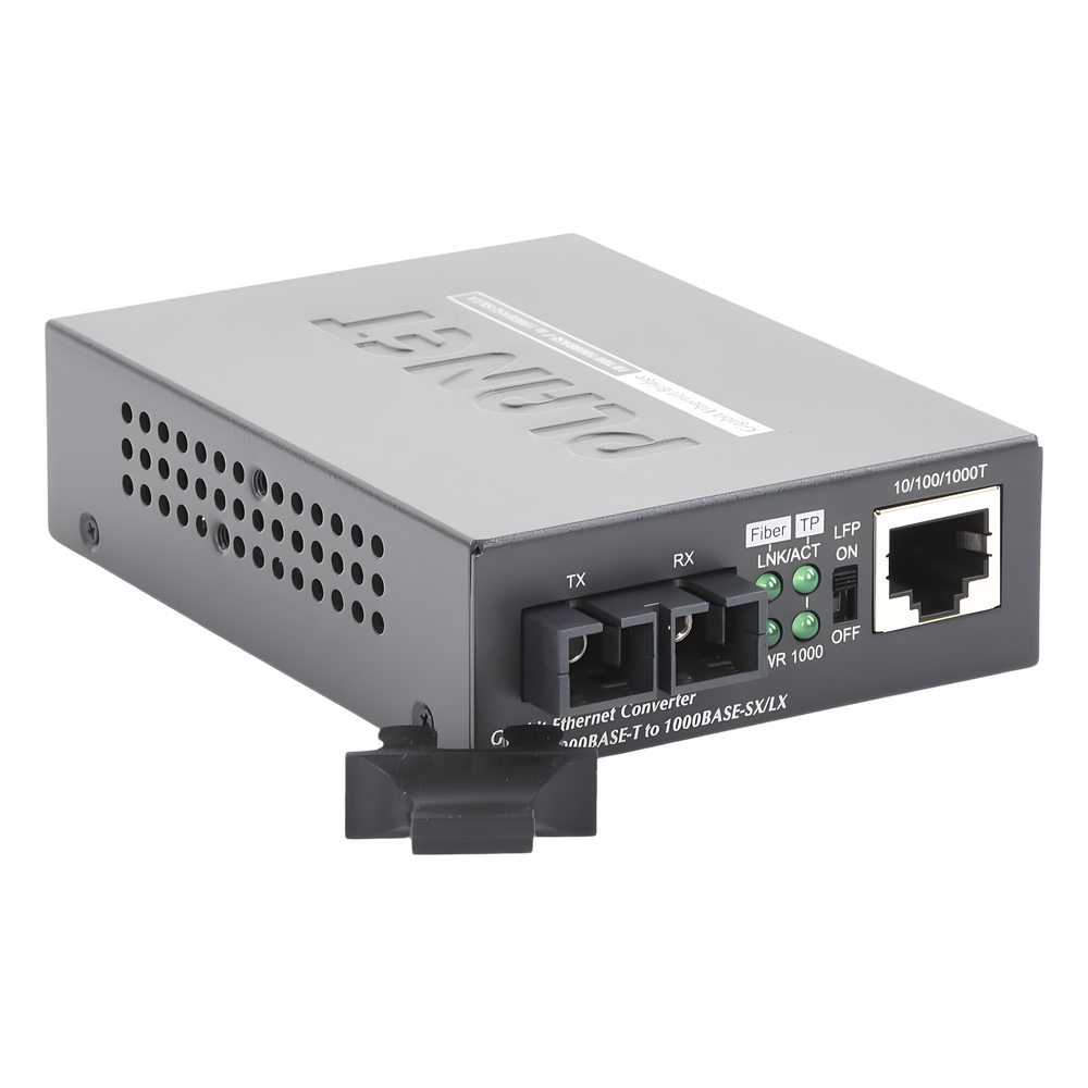 Convertidor de Medios 1000 Mbps UTP/Fibra Óptica Mono-Modo Hasta 20 Km, Conector SC