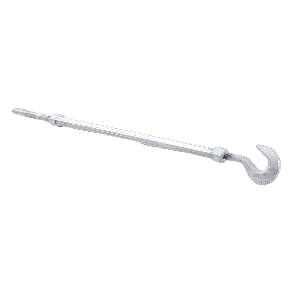 Tensor de 1/2" x 12" Acero Forjado OJO-GANCHO Galv. Inmersión en Caliente (Carga Max. 1500 lbs).
