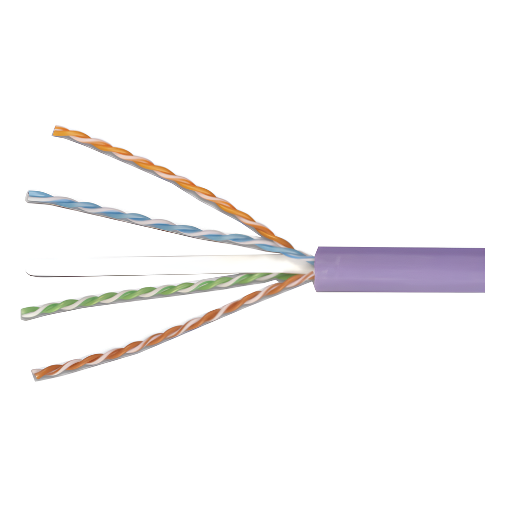 Bobina de Cable UTP Reelex, de 4 Pares, Desempeño Cat6, LS0H (Bajo Humo, Cero Halógenos), Color Violeta, 24 AWG, 305 Metros (1000 Pies)