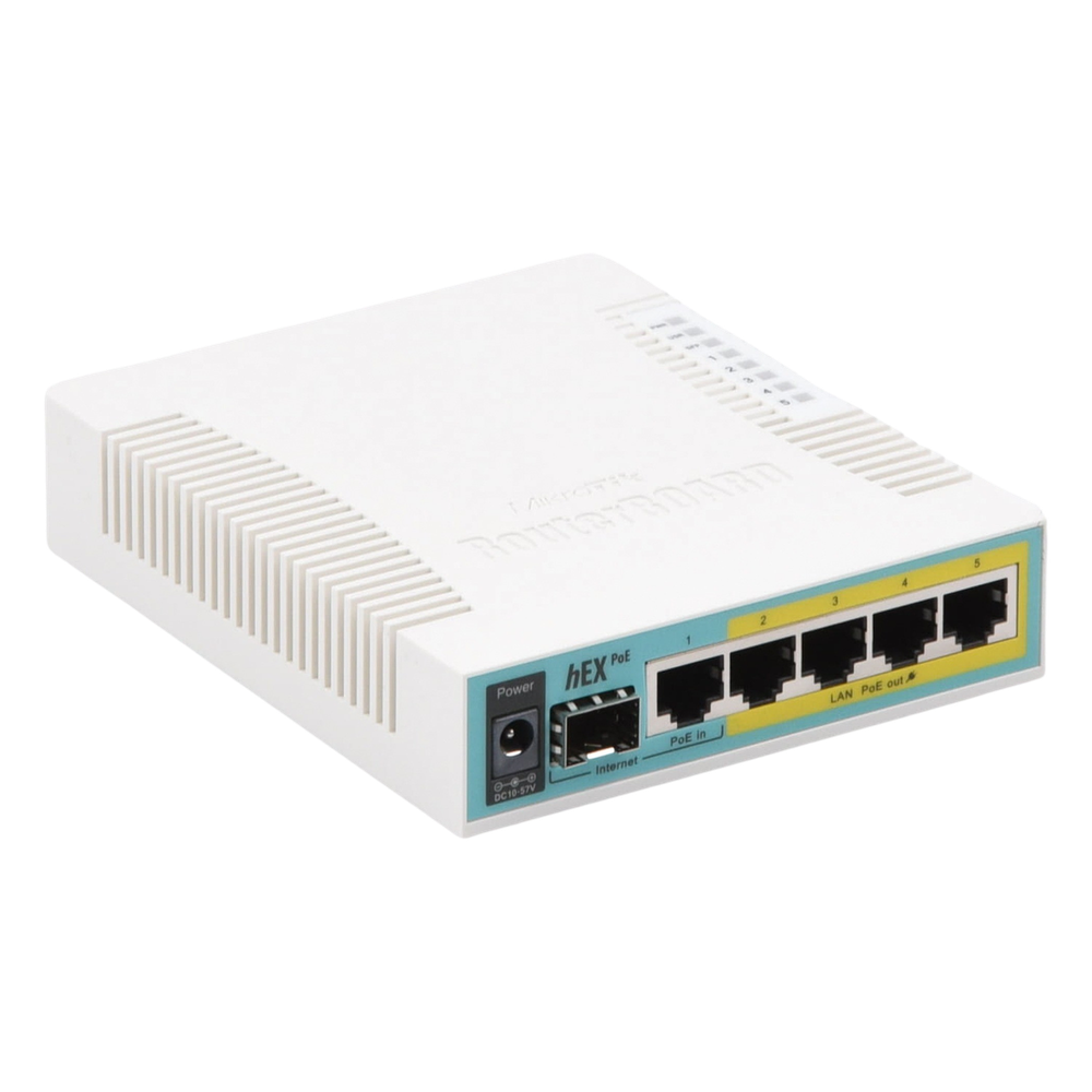 (hEX PoE) Routerboard 5 puertos Gigabit Ethernet PoE 802.3at, 1 Puerto USB