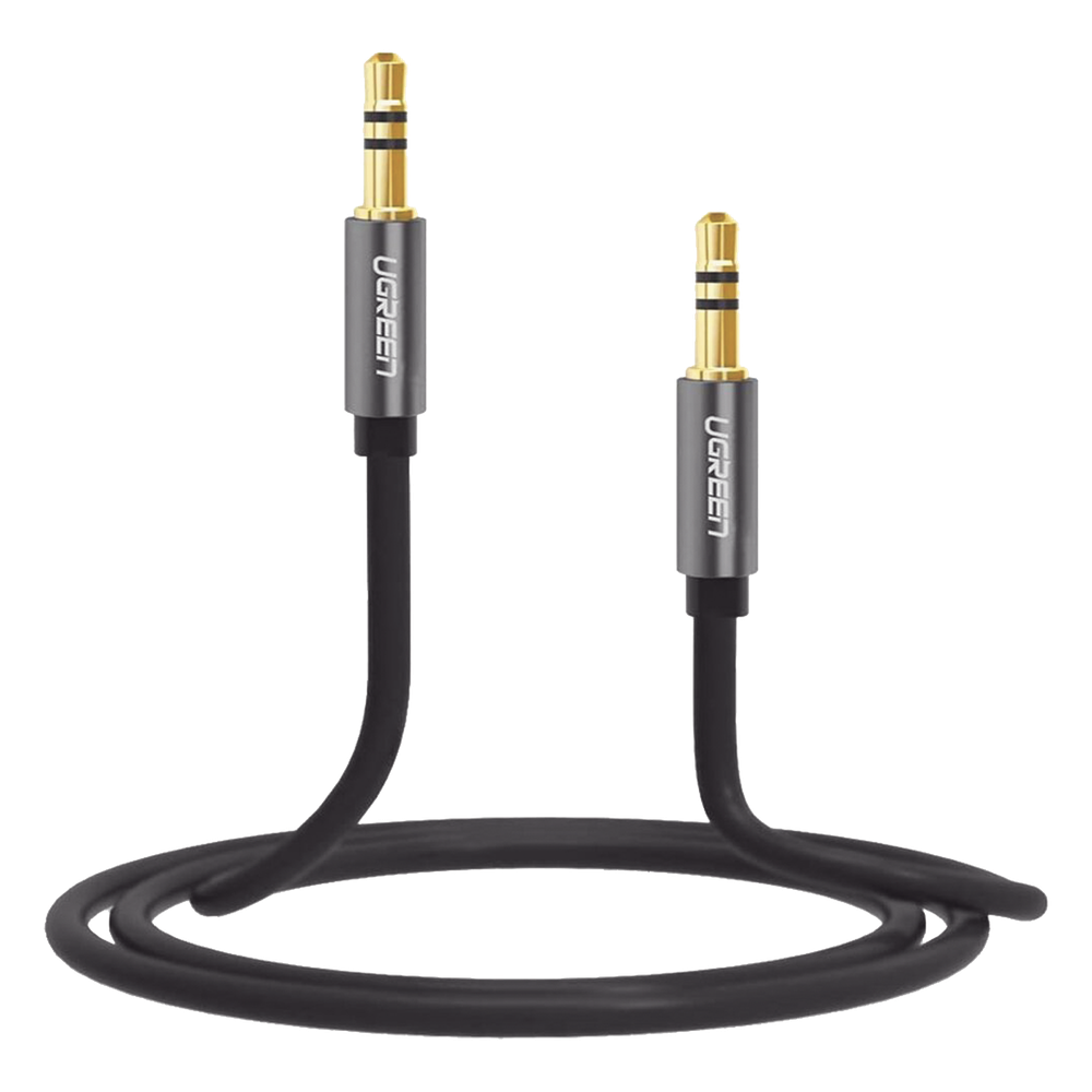 Cable Auxiliar 5 Metros / Conector 3.5mm a 3.5mm / Macho a Macho / Cubierta de TPE / Carcasa de Aluminio / Color Negro