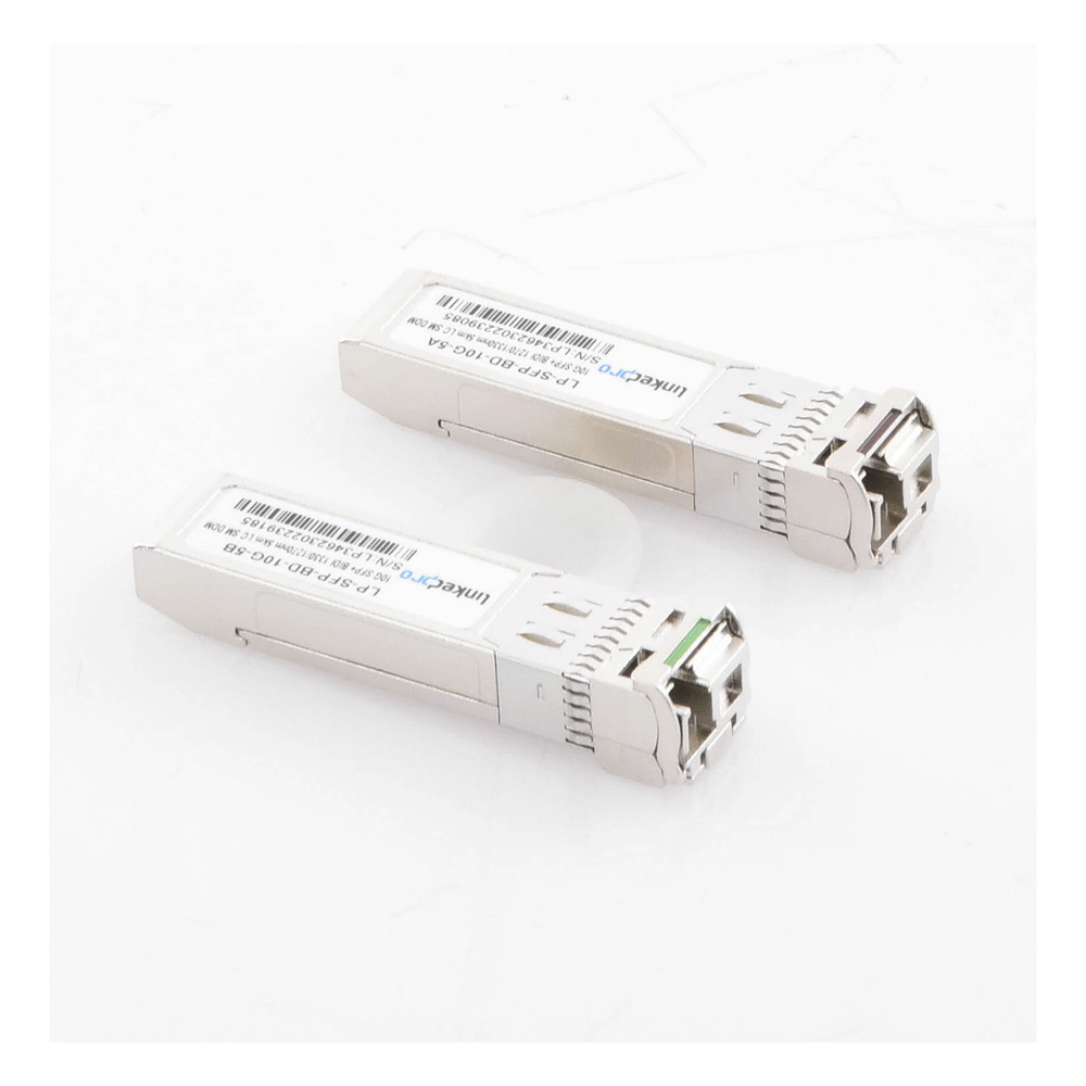 Transceptores Ópticos Bidireccionales SFP+ (Mini-Gbic) / Monomodo 1270 & 1330 nm / 10 Gbps / 10GBASE-BX / Conector LC/UPC Simplex / DDM / Hasta 5 km / 2 Piezas