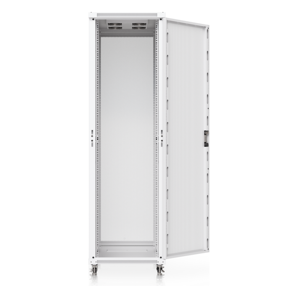 UACC Rack Cabinet 42U (600 × 1000 mm) – Gabinete de Piso Totalmente Ensamblado con Ventiladores Integrados, Paneles Removibles, Ruedas con Seguro y Puerta Frontal Perforada para Óptimo Flujo de Aire