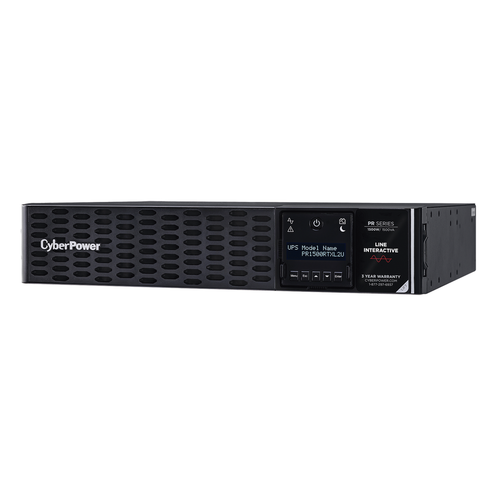 UPS de 1500 VA/1500 W, Topología Línea Interactiva, Entrada 120 Vca NEMA 5-15P, Onda Senoidal Pura, Torre o Rack 2 UR, Con 8 Tomas NEMA 5-15R