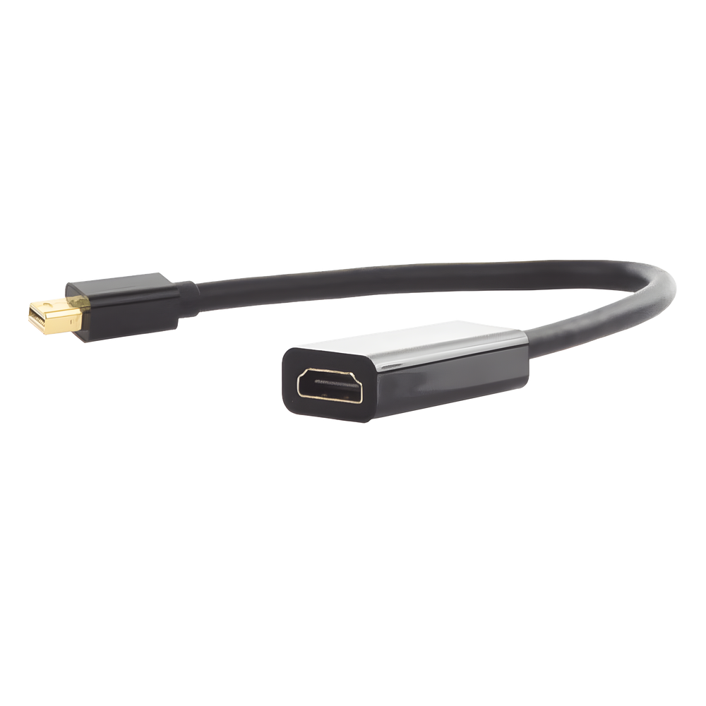 Convertidor Mini Display Port a HDMI / 4K@30Hz / Thunderbolt / Blindaje Interno Múltiple / Carcasa ABS / Longitud de 25 cm (9.84 pulgadas)