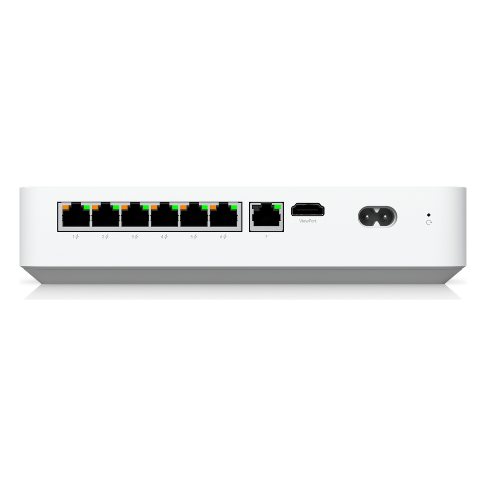 UniFi Protect UNVR-Instant – Grabador de Video en Red con Soporte para HDD de 3.5”, Switch PoE Integrado de 6 Puertos GbE (40W) y Puerto HDMI Viewport