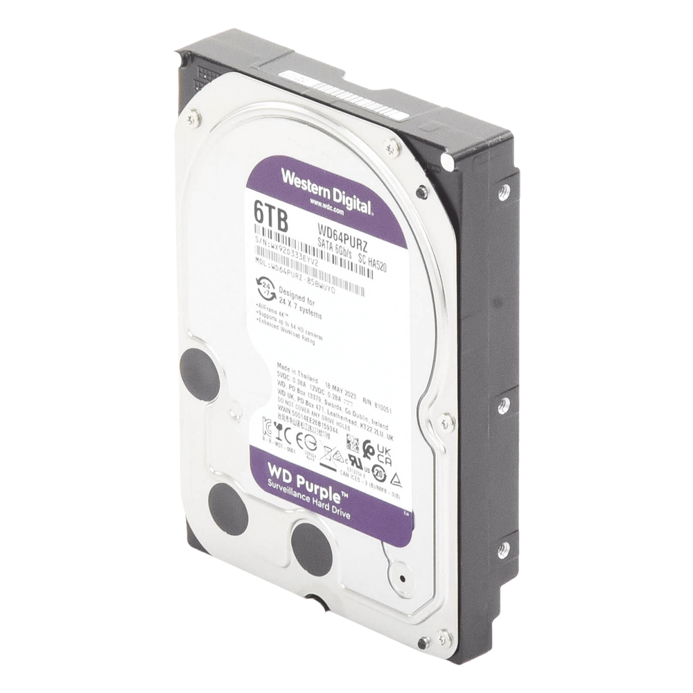 Disco Duro PURPLE de 6TB / 3 AÑOS DE GARANTÍA / Para Videovigilancia