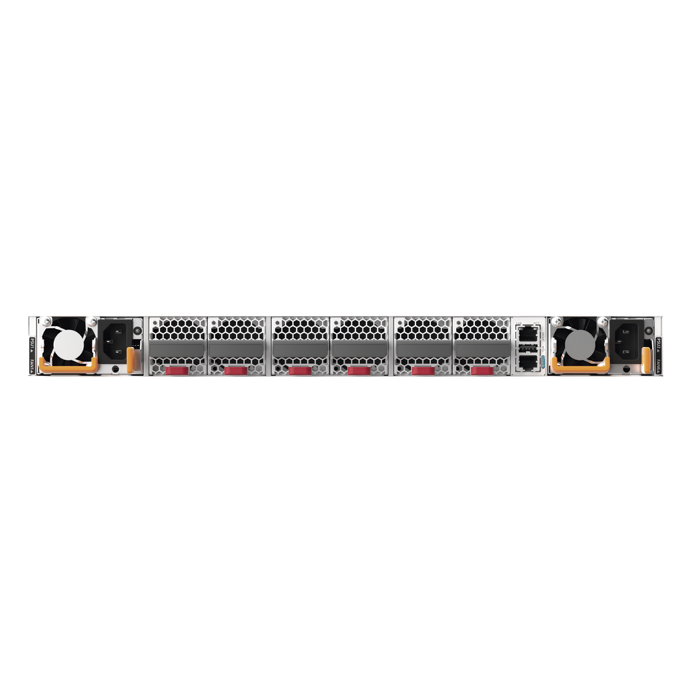 Switch Data Center 100GE / 48 Puertos DSFP 100GE + 8 QSFP-DD 400GE / 16.0 Tbps 5350 Mpps / RDMA RoCEv2 PFC ECN Lossless Ethernet / Capa 3 Spine-Leaf VXLAN EVPN / BGP OSPF MLAG / 1 RU Fuentes 1+1 Hot-Swap